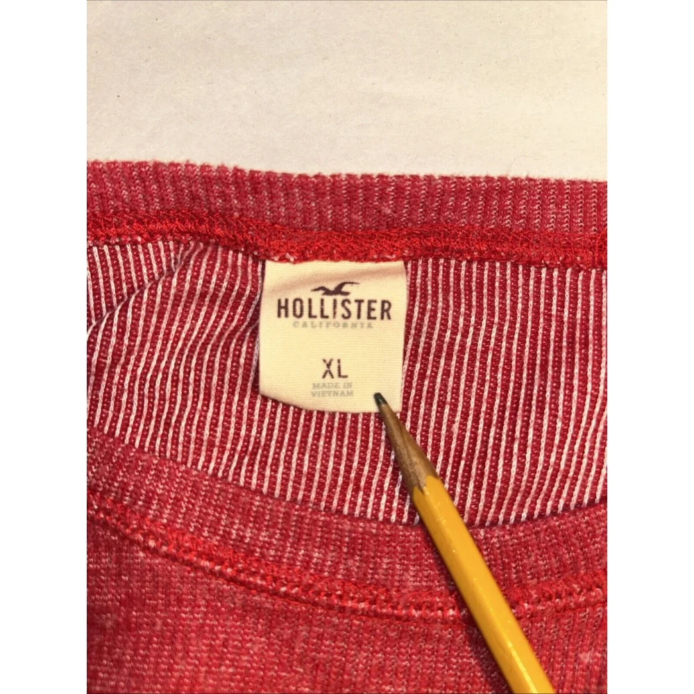 Vtg Holster Men’s XL Red Waffle Knit Long Sleeve Crew Neck Pullover 90’s